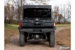 Rear of a Can-Am Defender with the tail lights lit